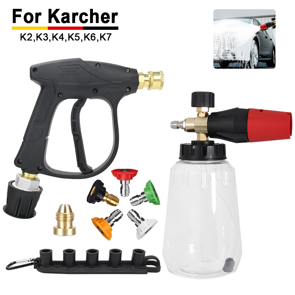 Pressure Washer Foam Gun - Karcher Uyumlu Kar Köpüğü Tabancası Seti